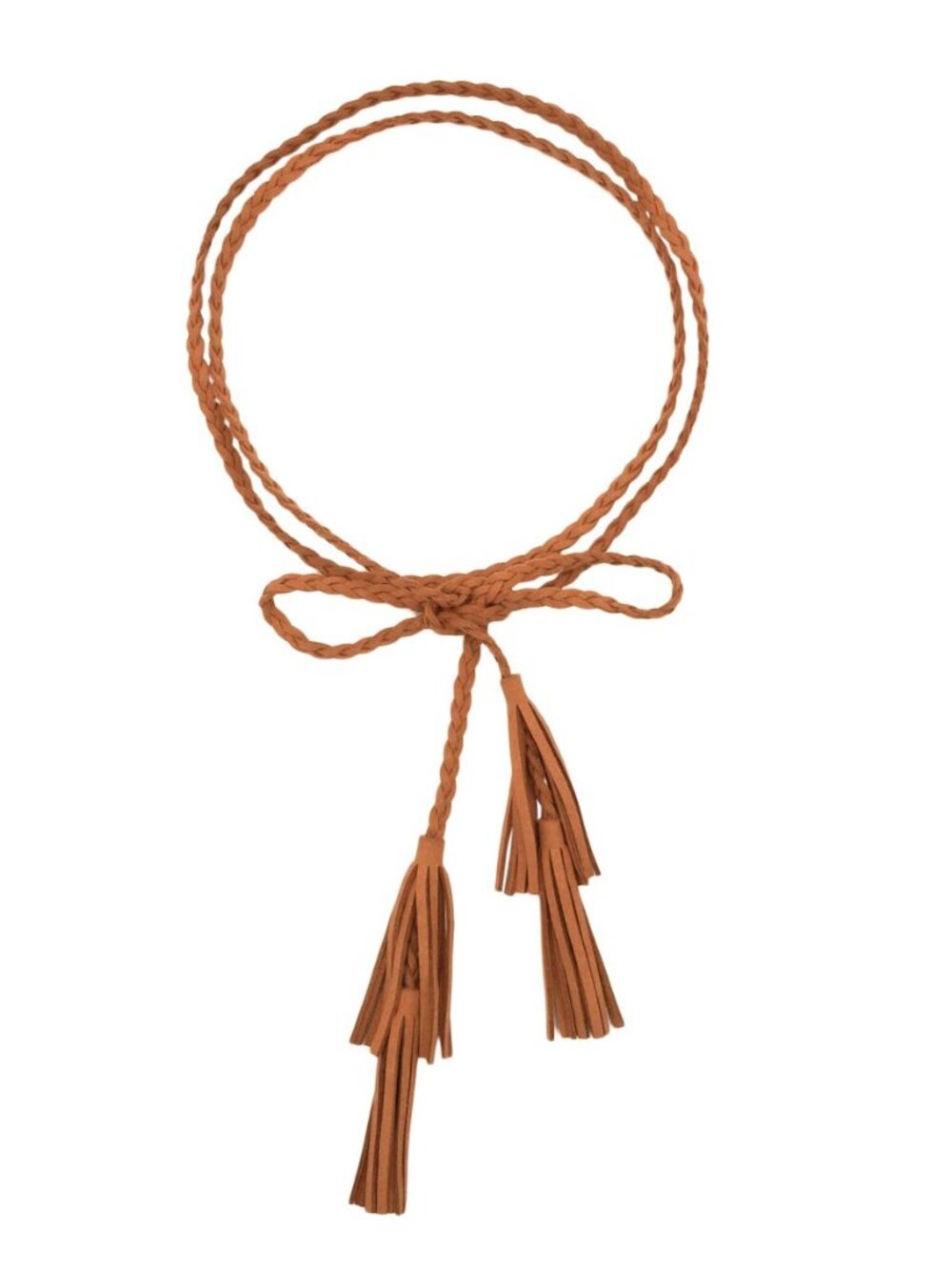 Women's Waist Belt PU Leather Boho Braided Tie Belt with Tassel
